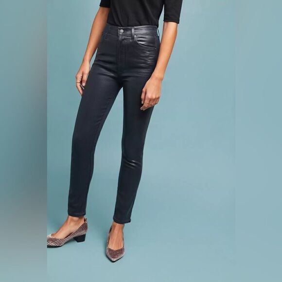 NWOT Citizens Of Humanity Olivia High Rise Slim Ankle Coated Jeans - Picture 2 of 10